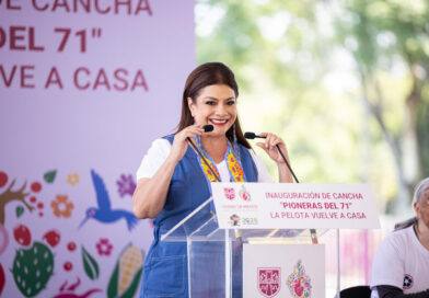 Inaugura Clara Brugada canchas “Pioneras del 71”. Pide llevar el mundial a todos los territorios y mediante el fútbol combatir la desigualdad