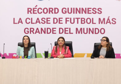 Anuncia Clara Brugada participación de más de 10 mil personas en la clase de fútbol más grande del mundo a realizarse en el Zócalo capitalino