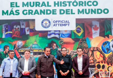 ¡GAM va por el Guinness! Janecarlo pinta el mural futbolero más grande del mundo
