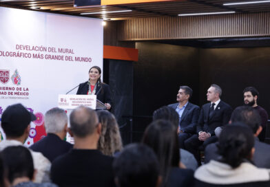 Inaugura Clara Brugada mural holográfico en Metro Auditorio: Récord Guinness lo avala como el más grande del mundo