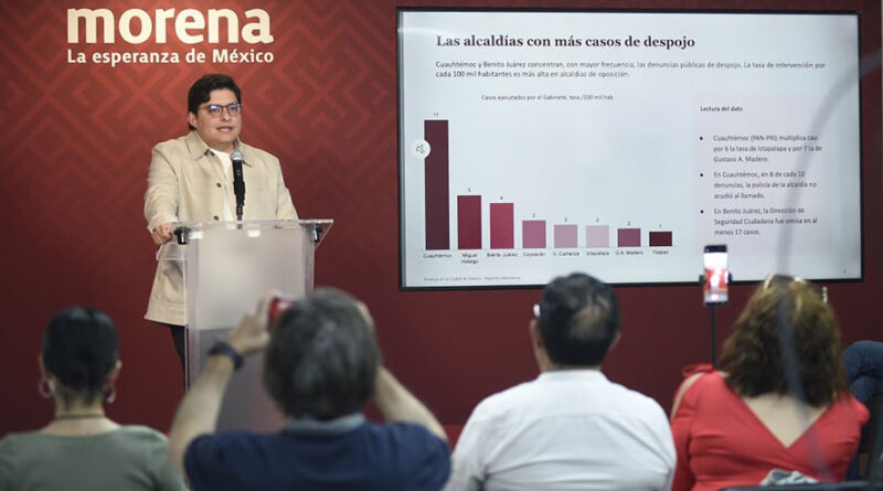 Que el partido del Cartel Inmobiliario quiera abanderar la lucha contra el despojo es ofensivo para las víctimas: Morena